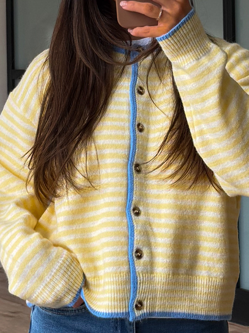 Pippa Button Cardigan | Daisy Blue | +Plus Available