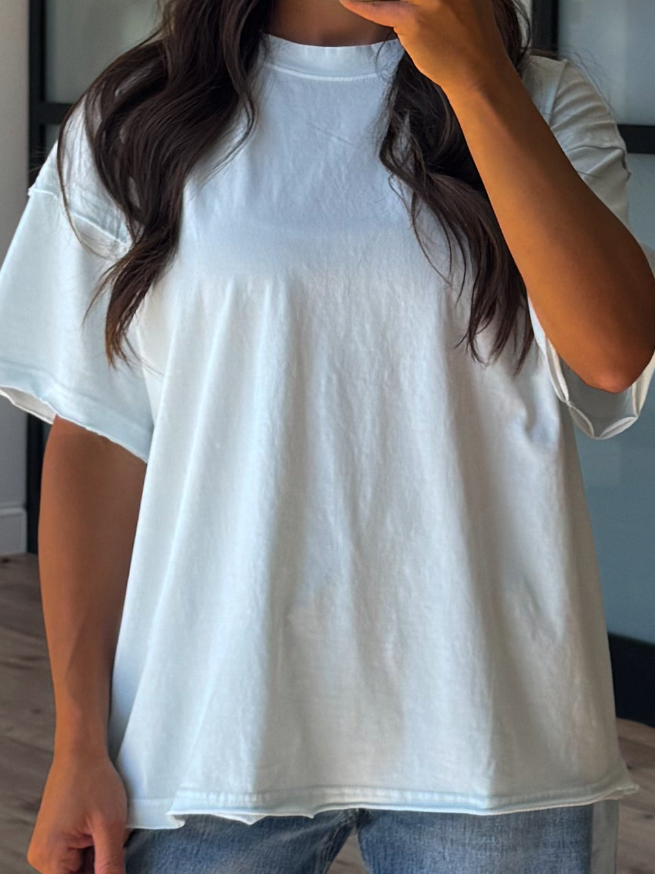 Cotton Washed Tee | Baby Blue | +Plus Available