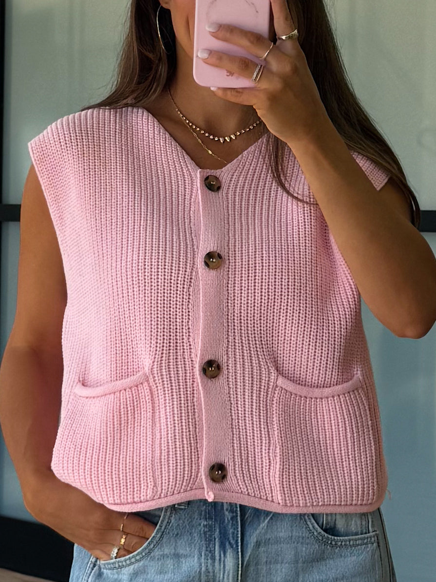 Zelie Button Knit Top