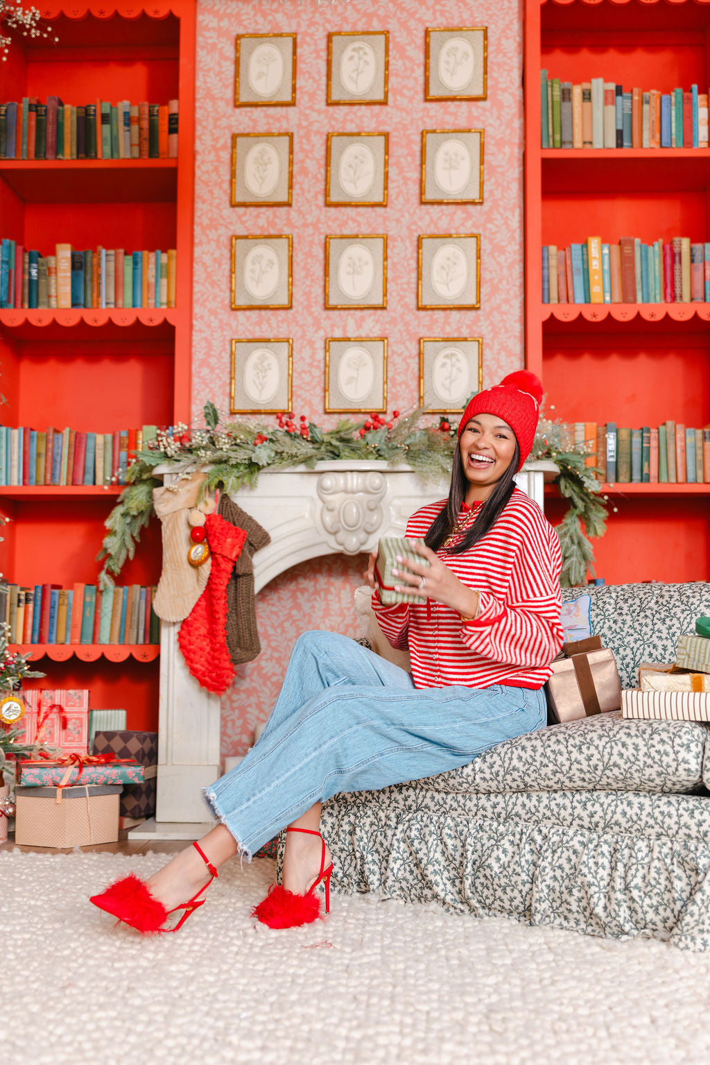 Isla Cardigan | Mini Striped Cherry