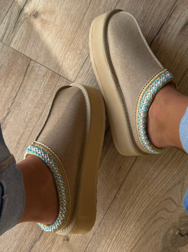 Tazza Platform Slide | Light Tan | RESTOCK