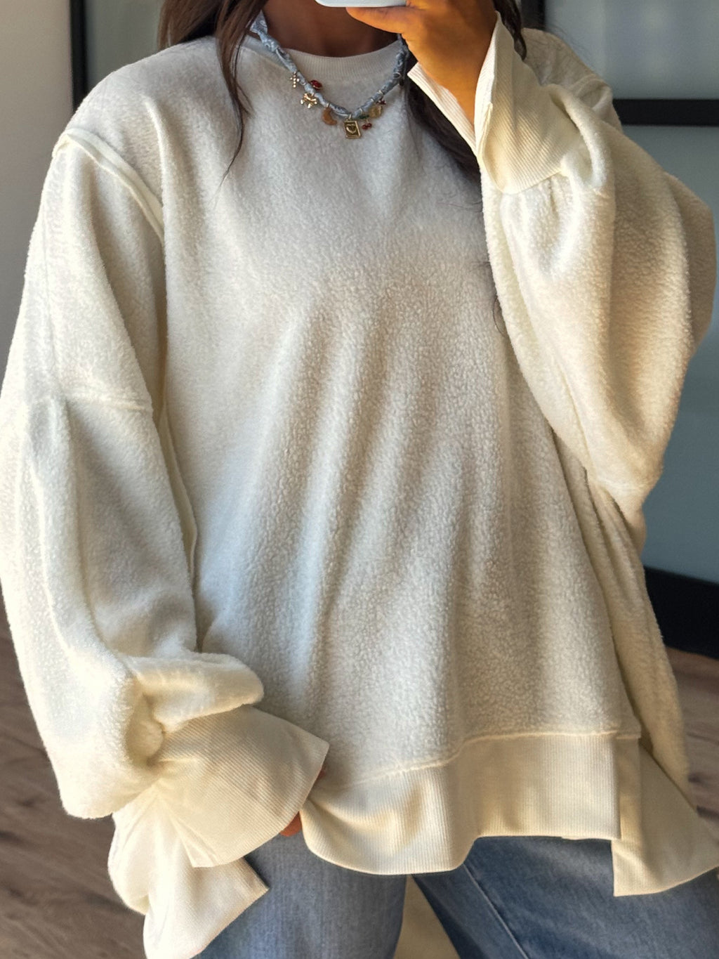 Out + About Brushed Knit Pullover | Ivory