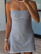 Sweetheart Active Dress | Black Gingham