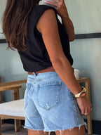 Refined Padded Muscle Tee | Black