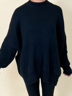 Bookclub Oversized Sweater | Black | +Plus Available | RESTOCK