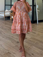 Etoile Flounce Dress | Orange Floral | FINAL SALE