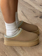 Tazza Platform Slide | Light Tan | RESTOCK