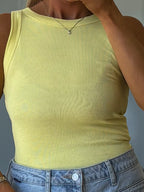 Essential Ribbed Tank | Lemon | +Plus Available | RESTOCK