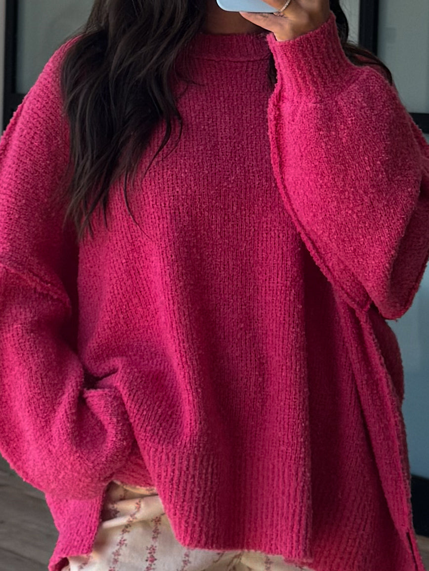 Lev Textured Sweater | Watermelon | +Plus Available | RESTOCK