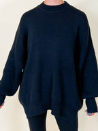 Bookclub Oversized Sweater | Black | +Plus Available | RESTOCK