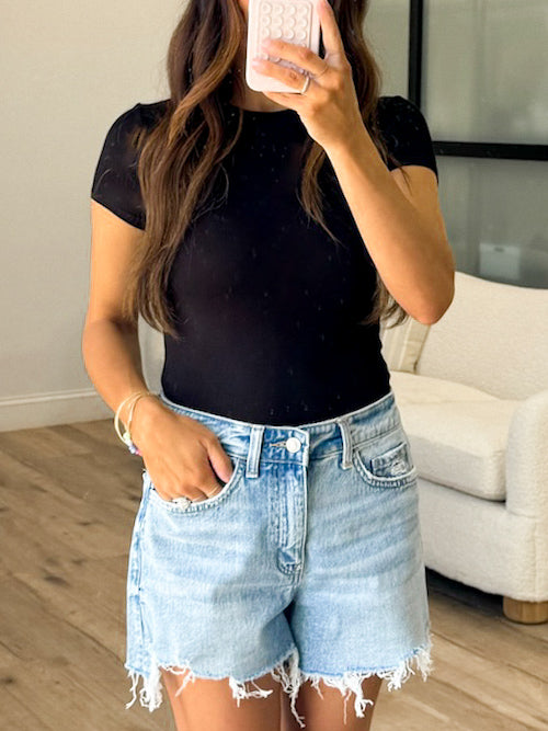 Essential Ribbed Tee | Black | +Plus Available | RESTOCK