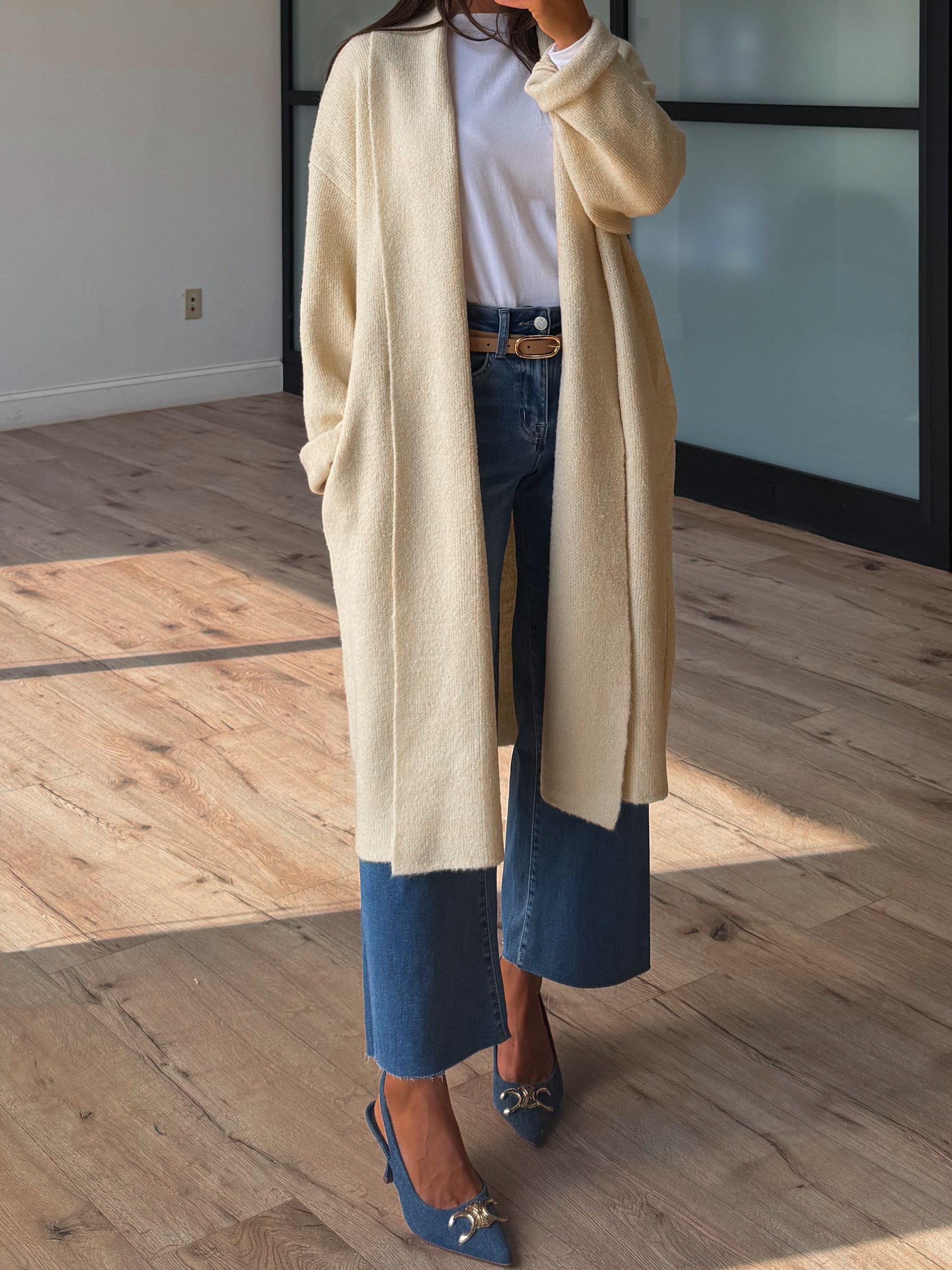 Kleo Longline Cardigan | Vanilla