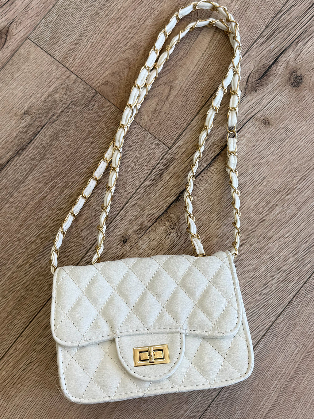 Mini Quilted Flap Bag | White