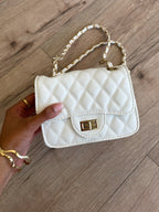 Mini Quilted Flap Bag | White