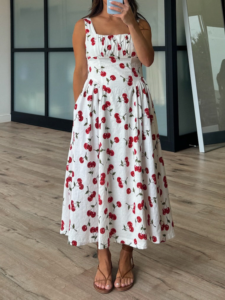 Cherie Rouge Midi Dress