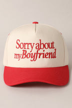 'Sorry About My Boyfriend' Canvas Cap | 2 Colors Available | FINAL SALE