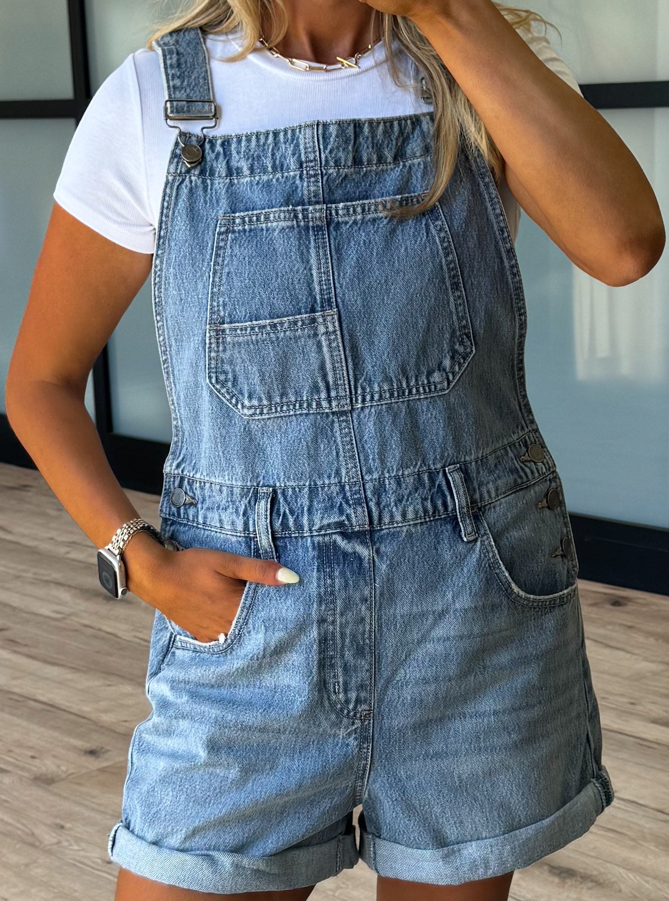 Denim Short Overalls