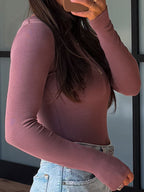 Essential Ribbed Long Sleeve | Dusty Mauve | +Plus Available | RESTOCK