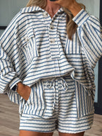 Lettie Lounge Shorts | Blue Stripe