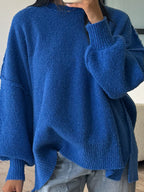 Lev Textured Sweater | Cobalt | +Plus Available | RESTOCK