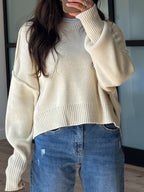 Skyler Ribbed Knit Sweater | Cream