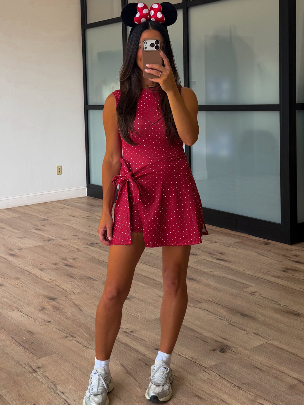 Polka Dot Active Wrap Romper | Cherry
