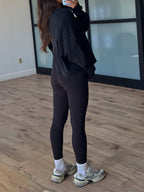 Kyla Thermal Open Back Top | Washed Black