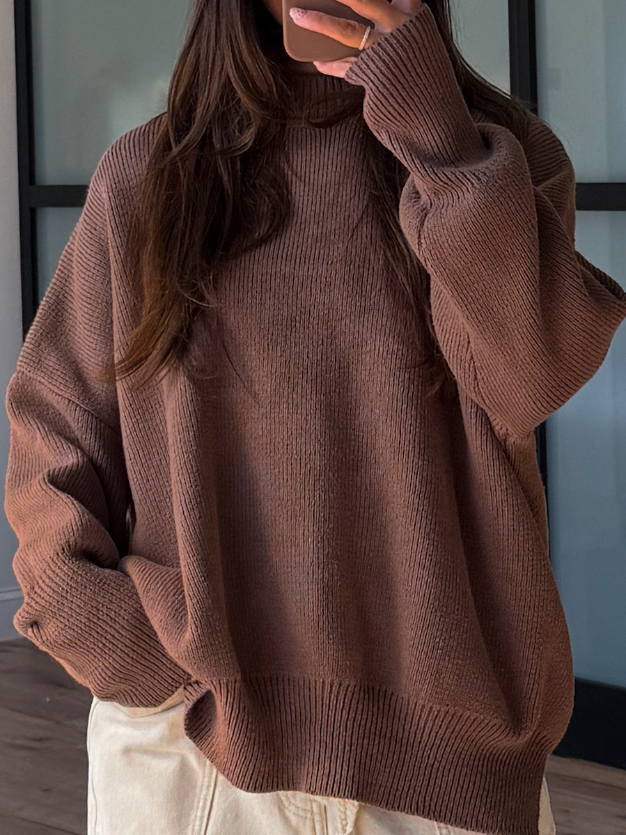 Bookclub Oversized Sweater | Cocoa | +Plus Available