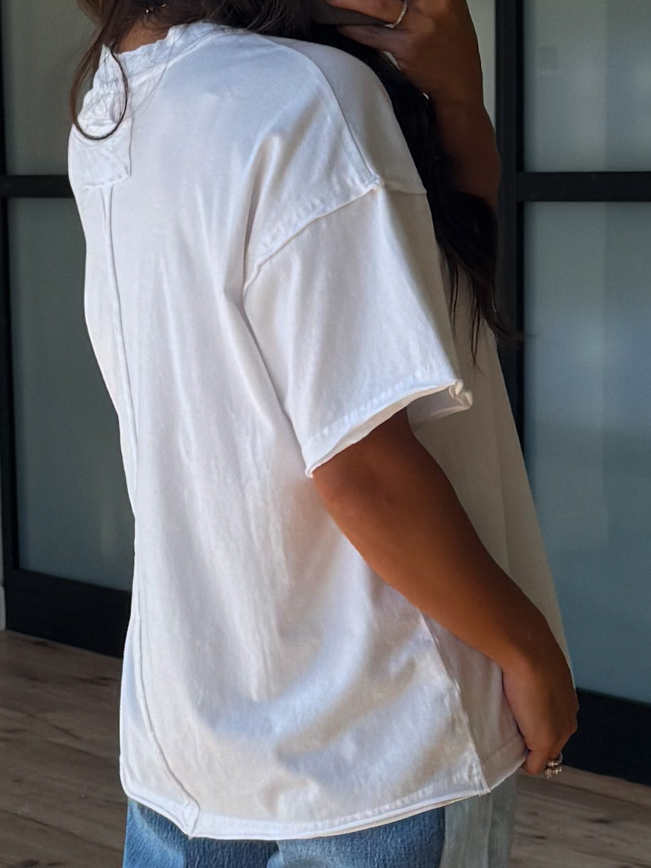 Cotton Washed Tee | White | +Plus Available