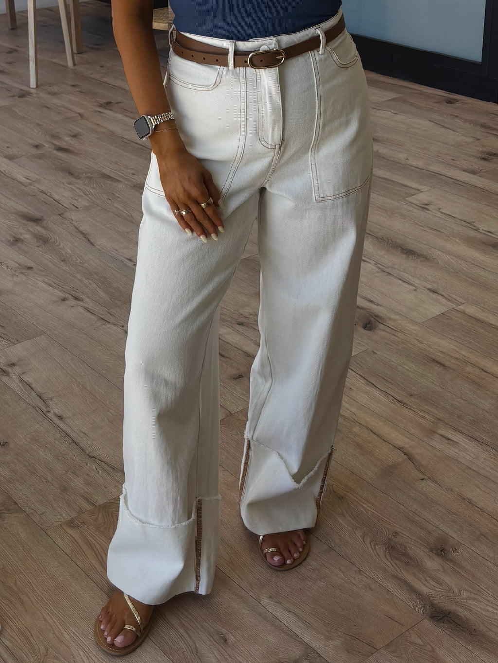 Libby Cuff Pants | White