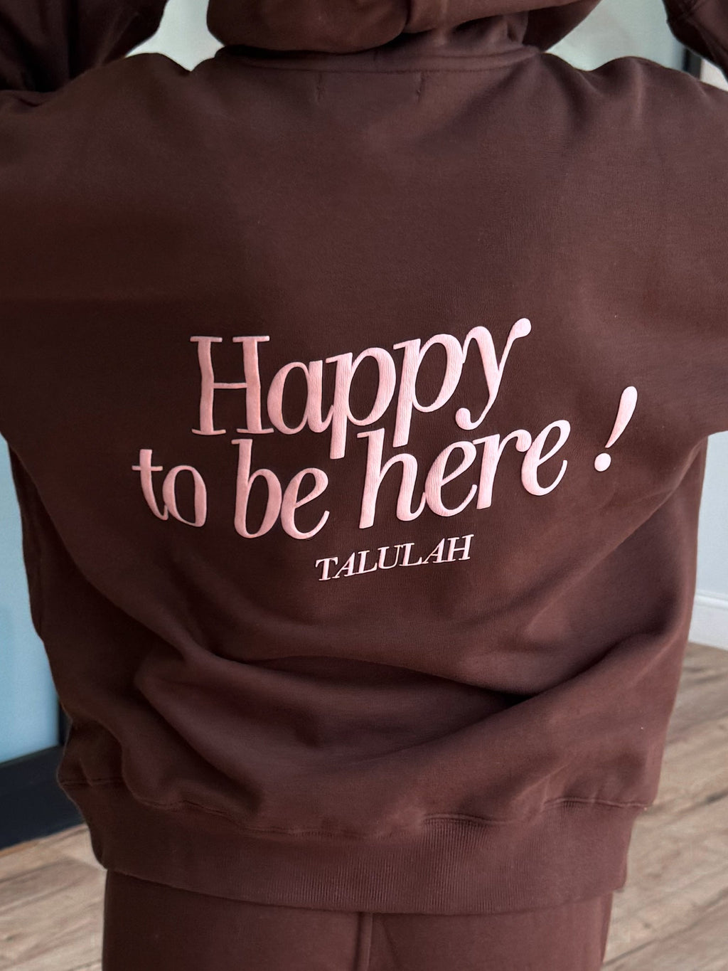 "Happy To Be Here!" Lounge Set | Chocolate