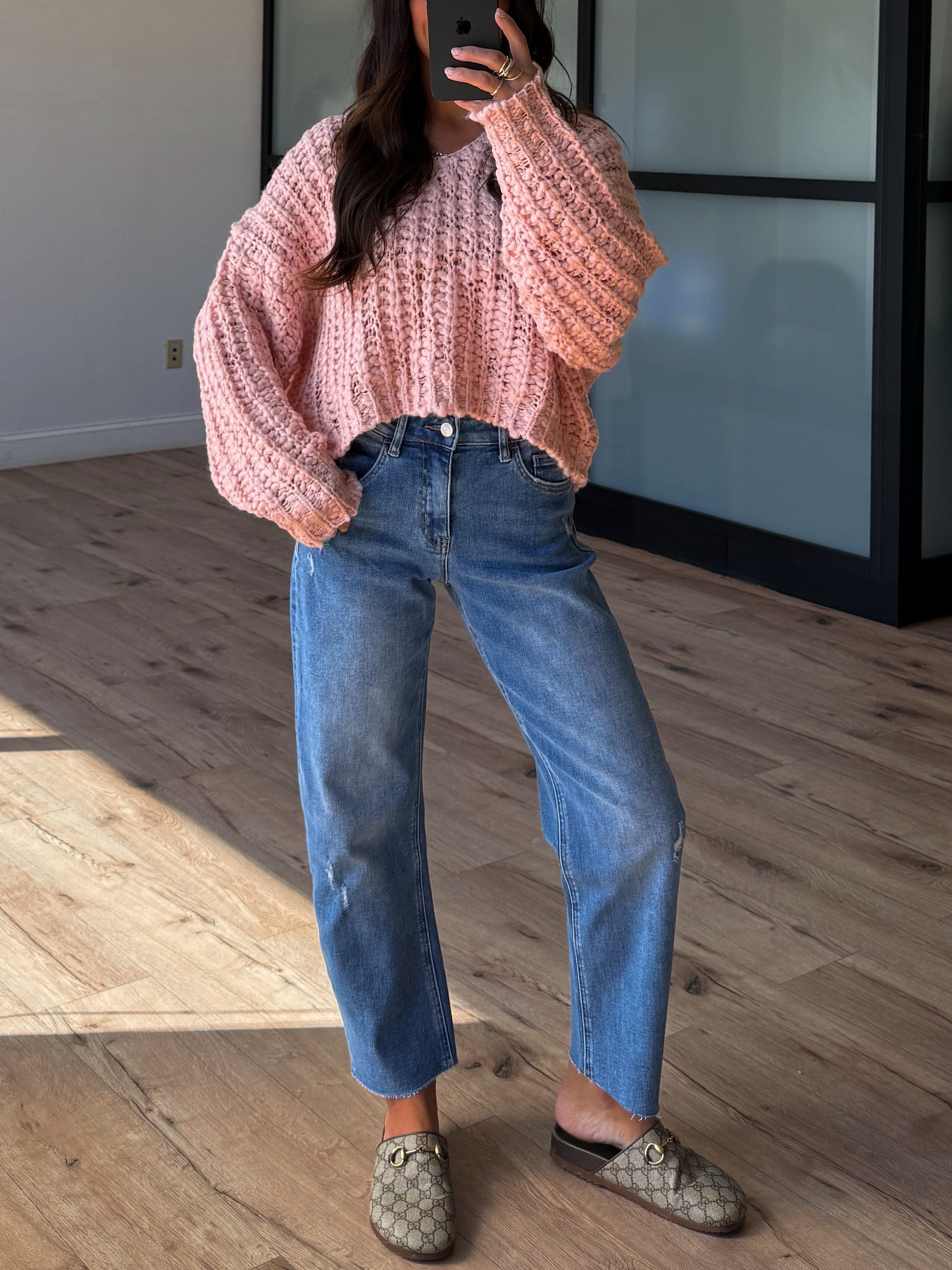 Dylan Chunky Knit Sweater | Blush