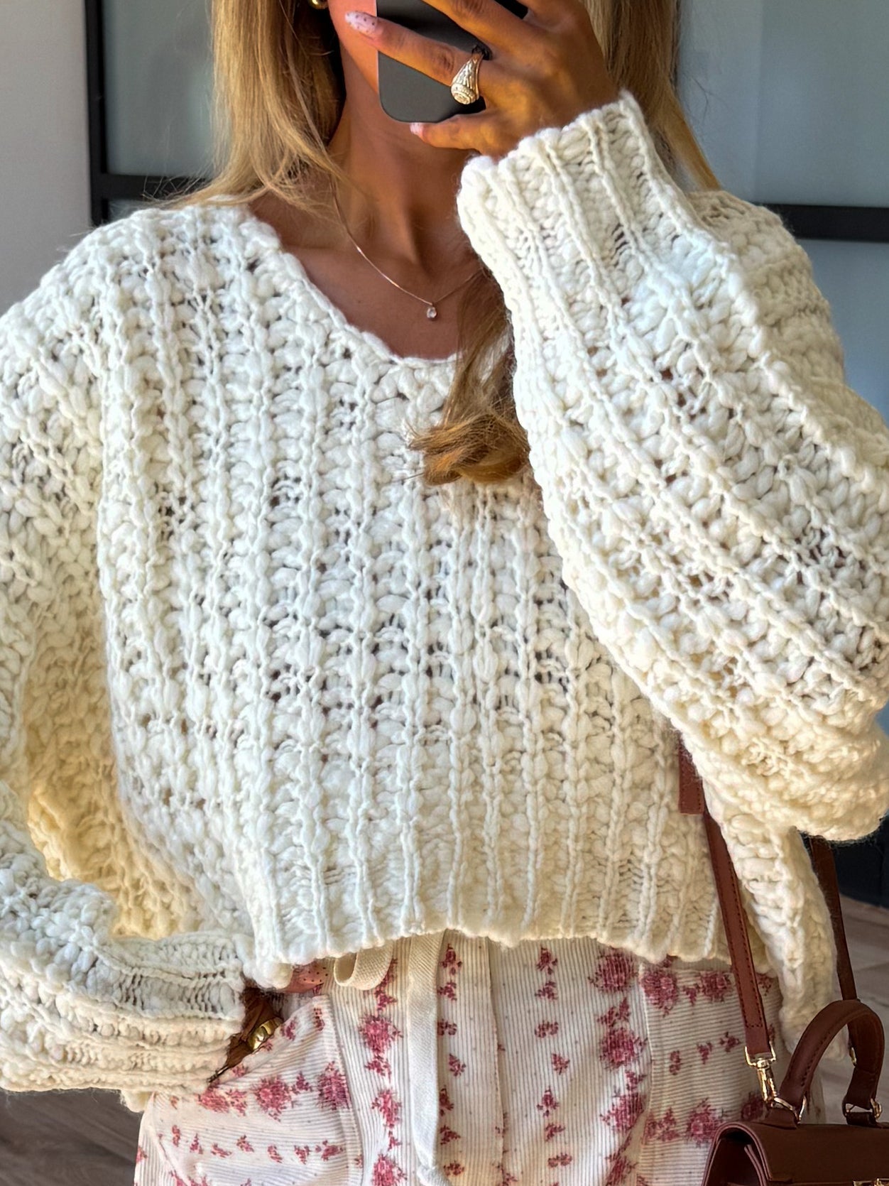 Dylan Chunky Knit Sweater | Ivory
