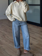 Astor Polo Henley Pullover | Ivory