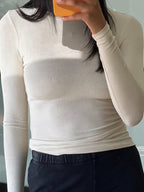 Essential Ribbed Long Sleeve | Bone | +Plus Available | RESTOCK