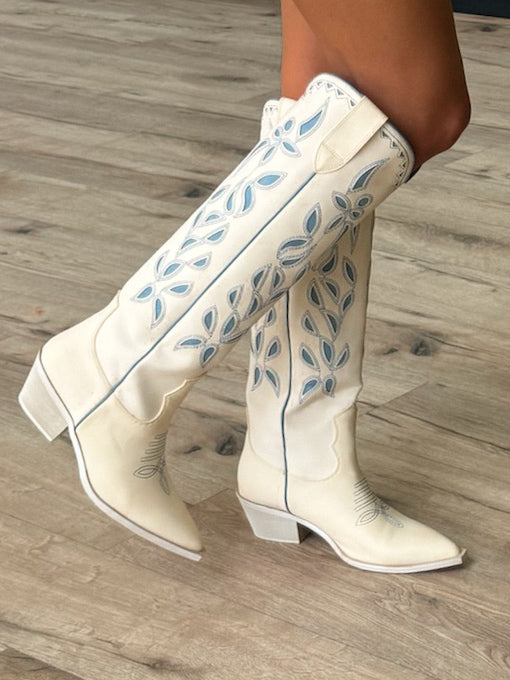 Bronco Western Boots | Ivory