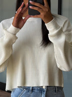 Ember Waffle Raw Edge Top | Cream