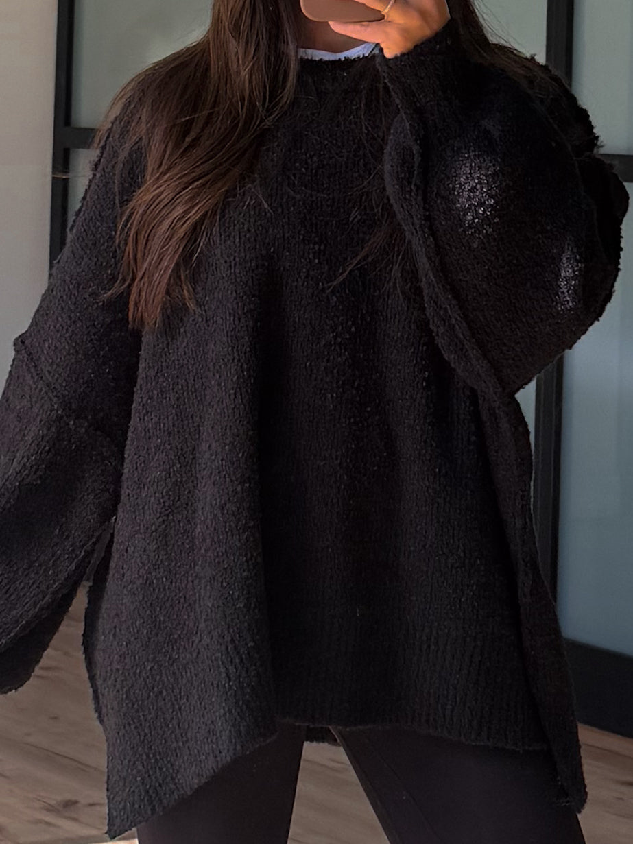 Lev Textured Sweater | Black | +Plus Available