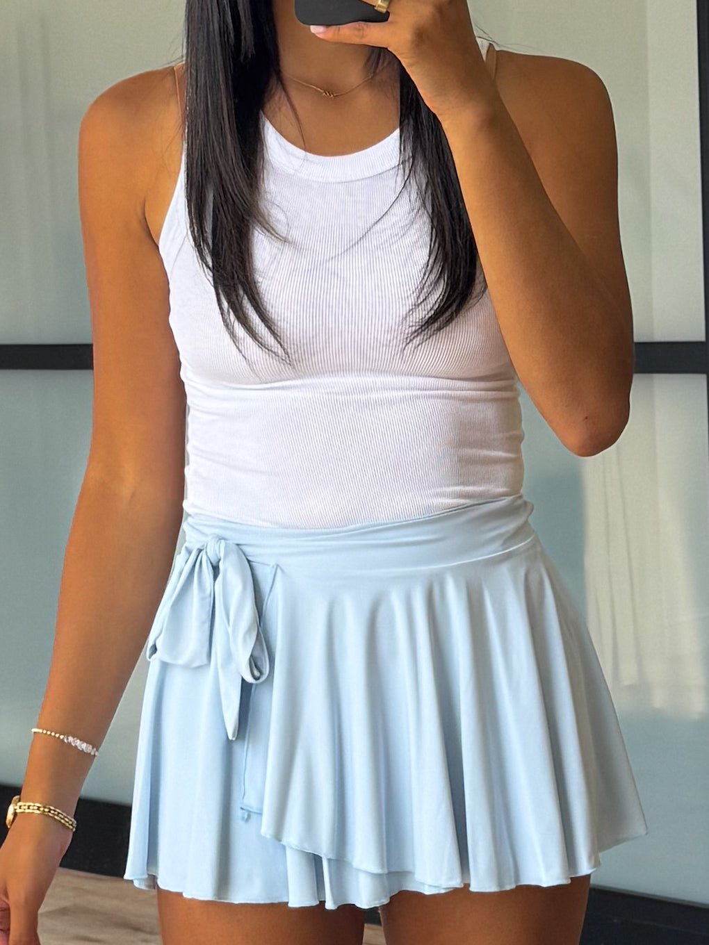 Barre Wrap Skort | Sky Blue
