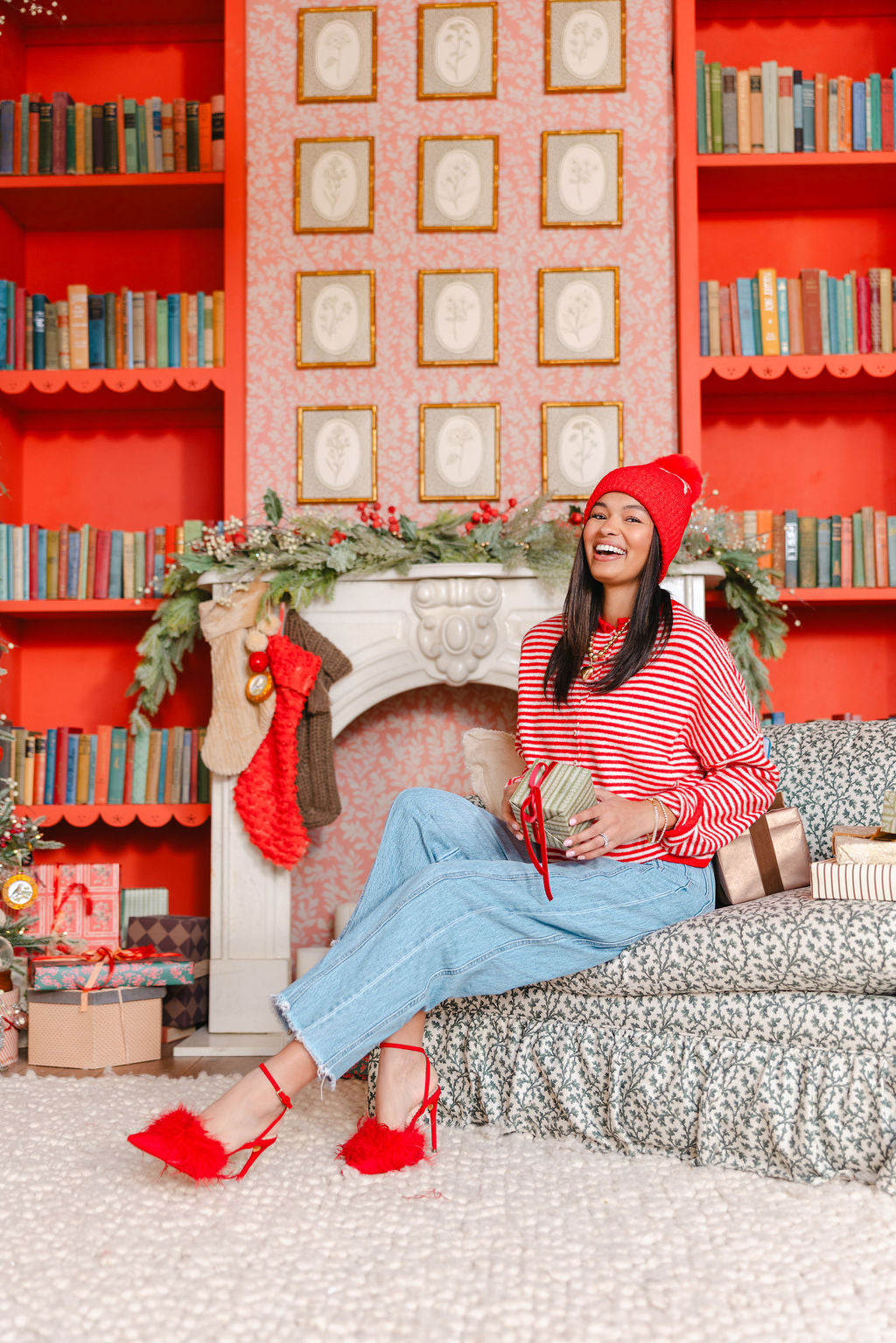 Isla Cardigan | Mini Striped Cherry