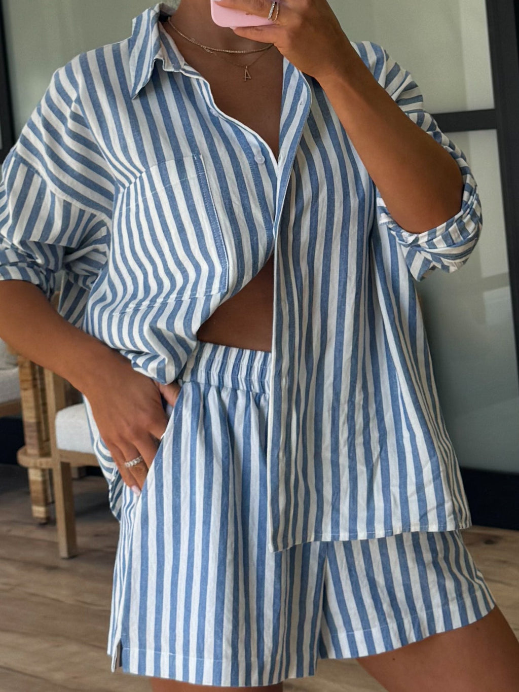 Rian Stripe Boxer Shorts | Sky Blue