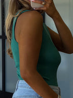 Essential Ribbed Tank | Emerald | +Plus Available | RESTOCK