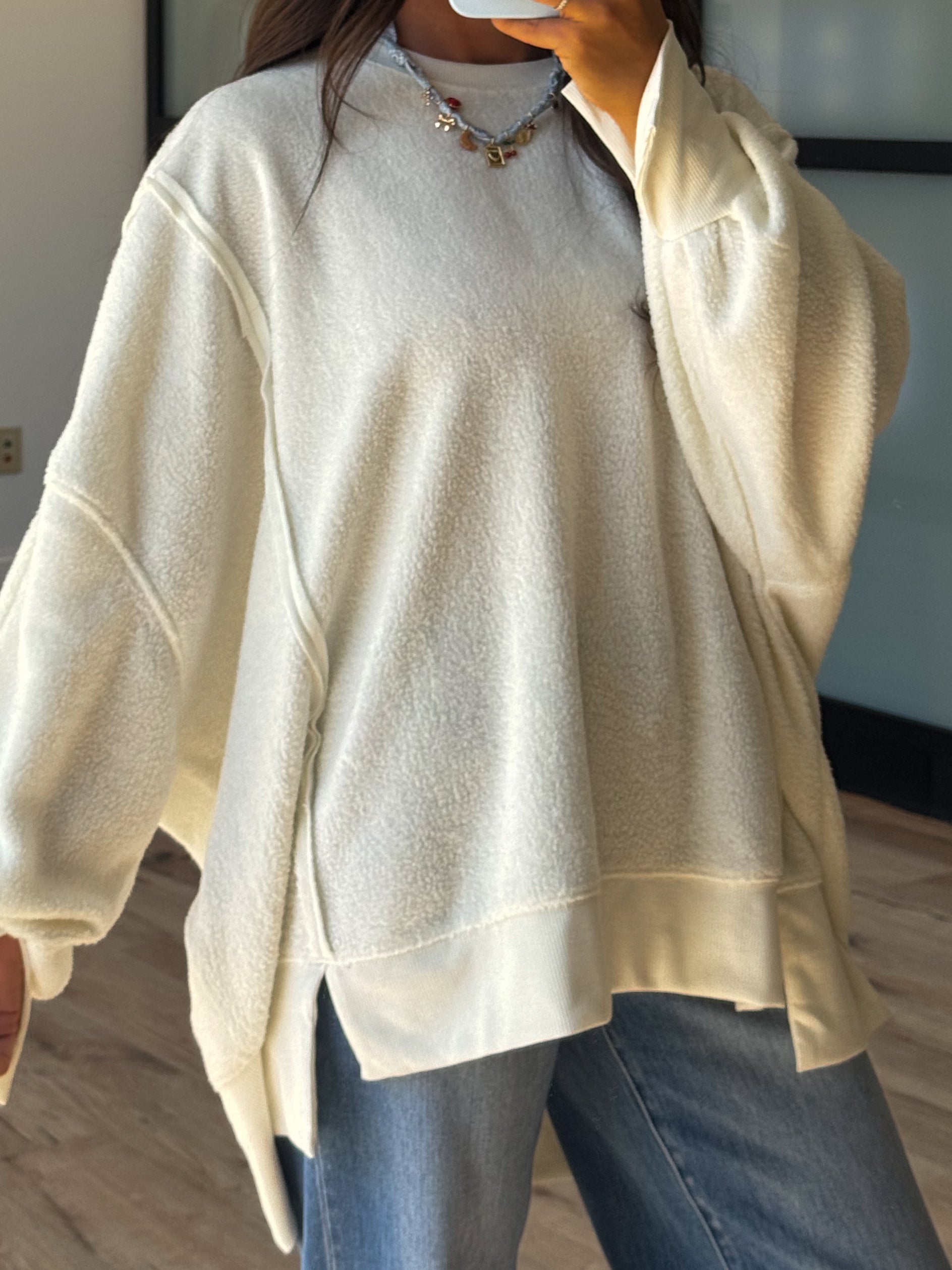 Out + About Brushed Knit Pullover | Ivory