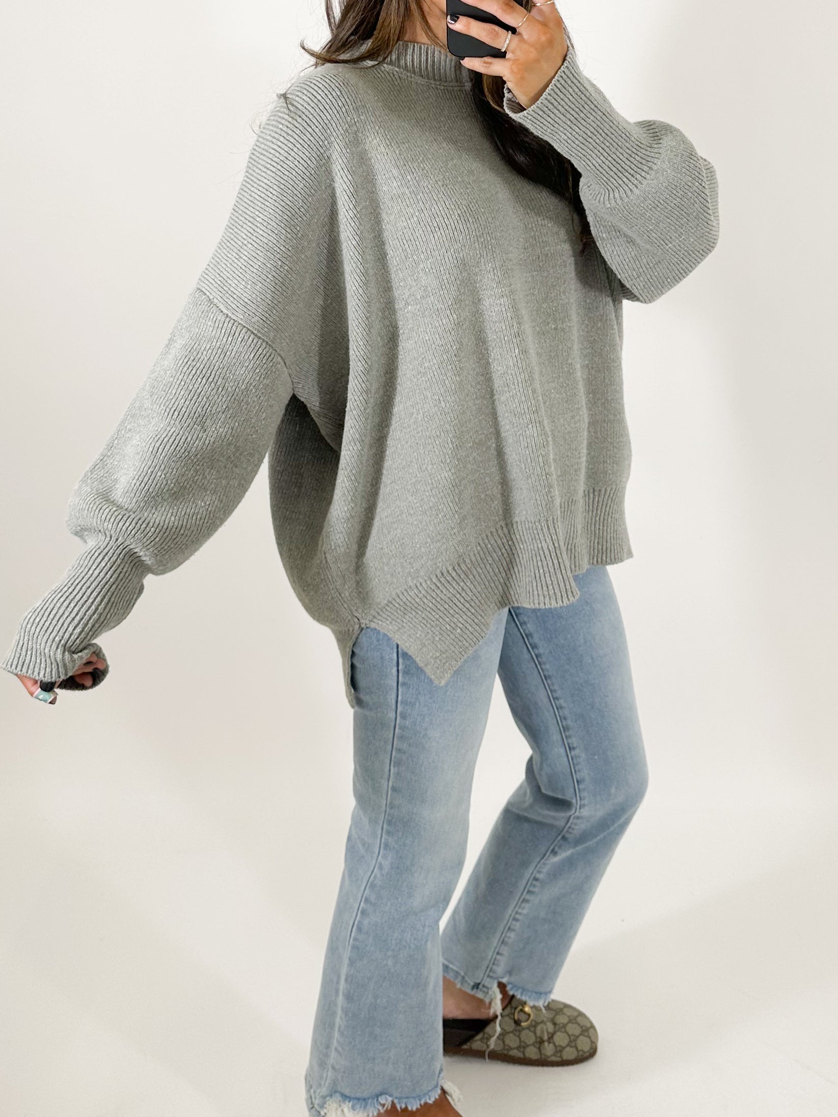 Bookclub Oversized Sweater | Grey | +Plus Available | RESTOCK