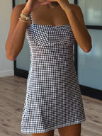 Sweetheart Active Dress | Black Gingham