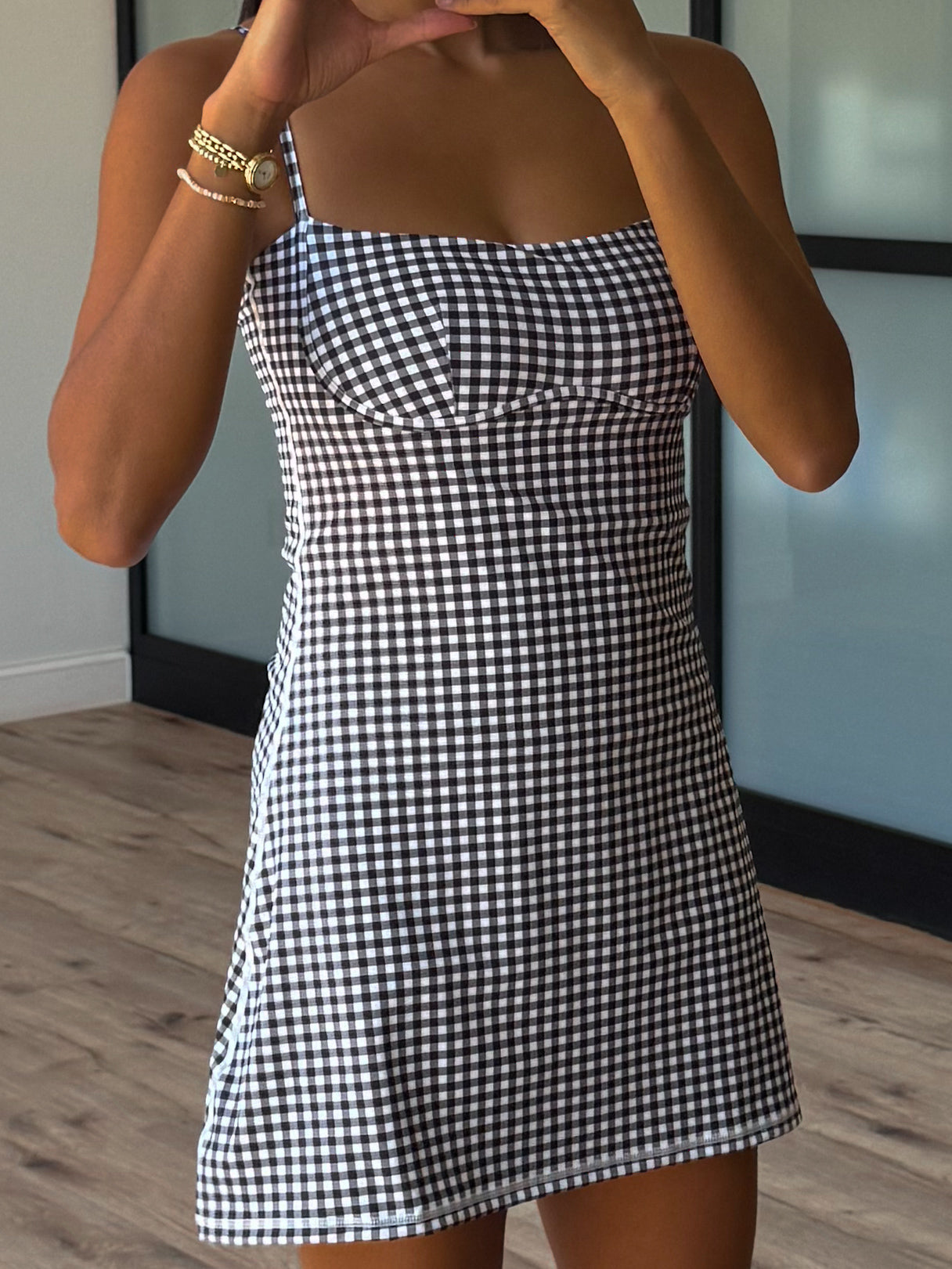 Sweetheart Active Dress | Black Gingham