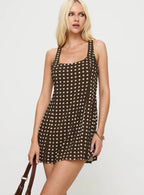 Serina Polka Mini Dress Brown / White