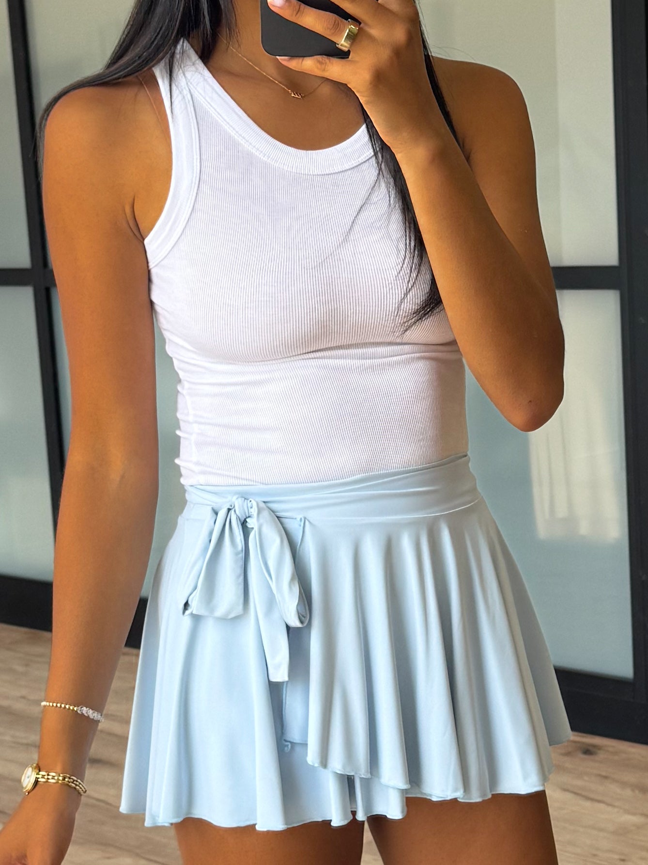 Barre Wrap Skort | Sky Blue