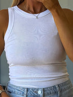 Essential Ribbed Tank | White | +Plus Available