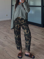 Henley Isla Stripe Sweater | Forest | RESTOCK